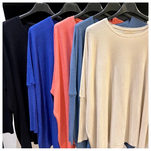 #85 CASHMERE BLEND OVERSIZED FABULOUS SWEATER FROM PARIS - Black L/XL NWT - Picture 4 of 7